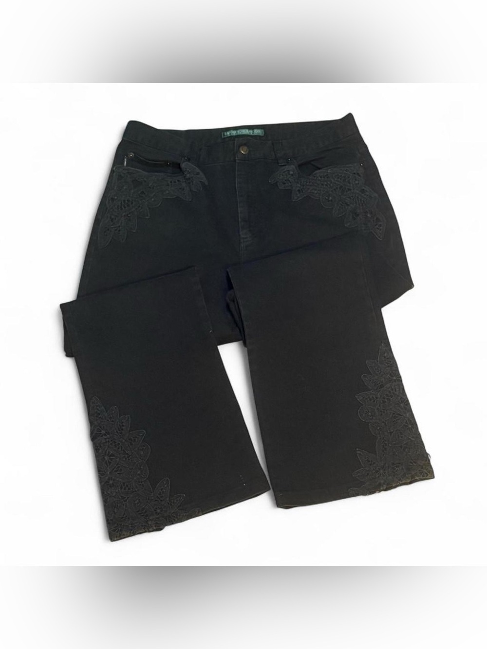 Ralph Lauren Black Embroidered Women's Jeans